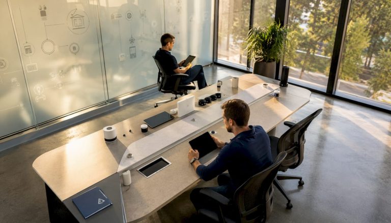 Modern smart building control room interior