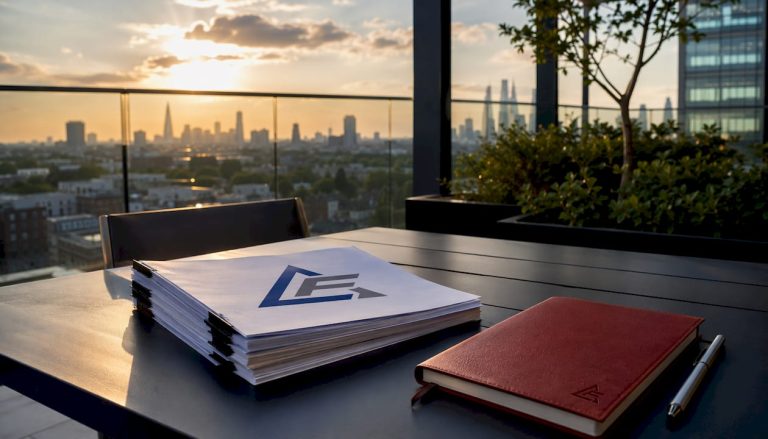 ESOS compliance papers and notebook on office table
