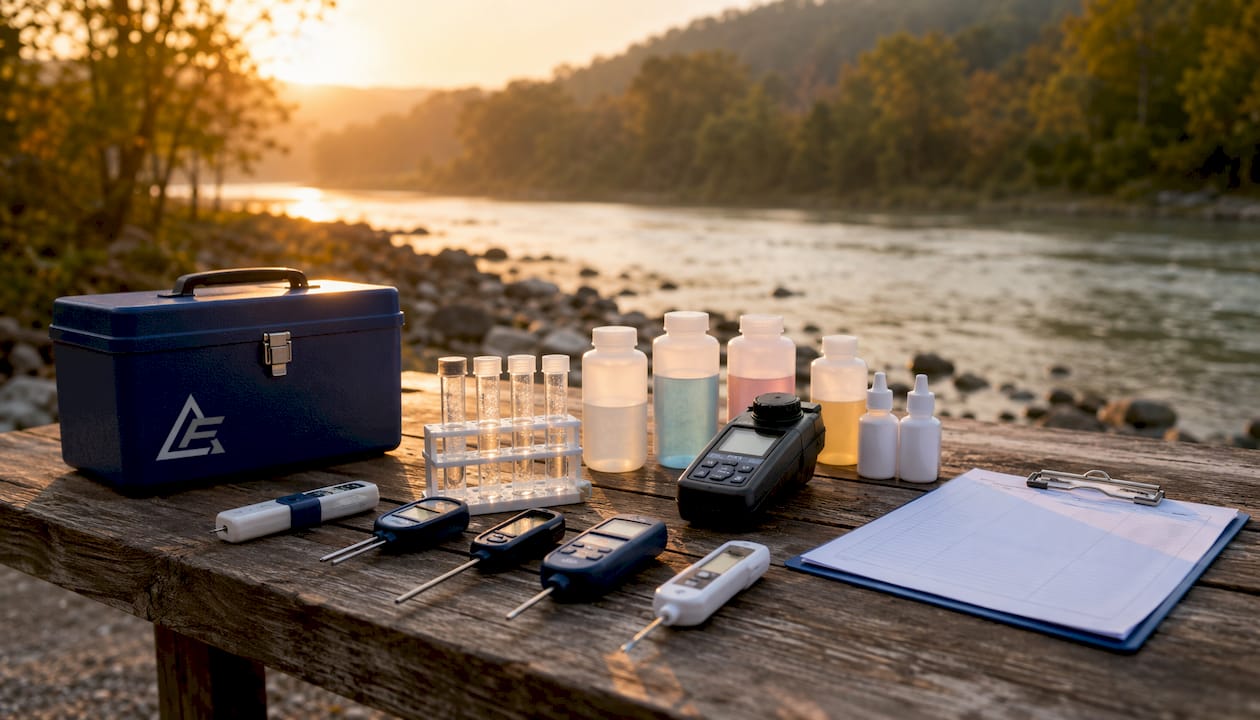 Water safety monitoring equipment close-up