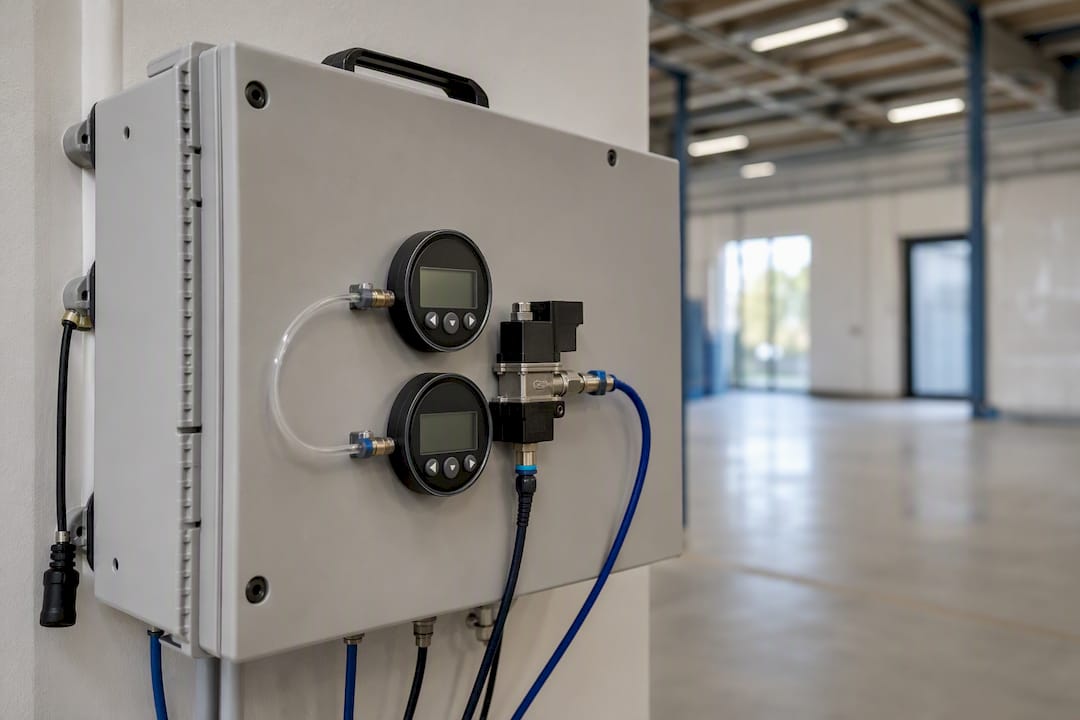 low-pressure pulse testing equipment close-up