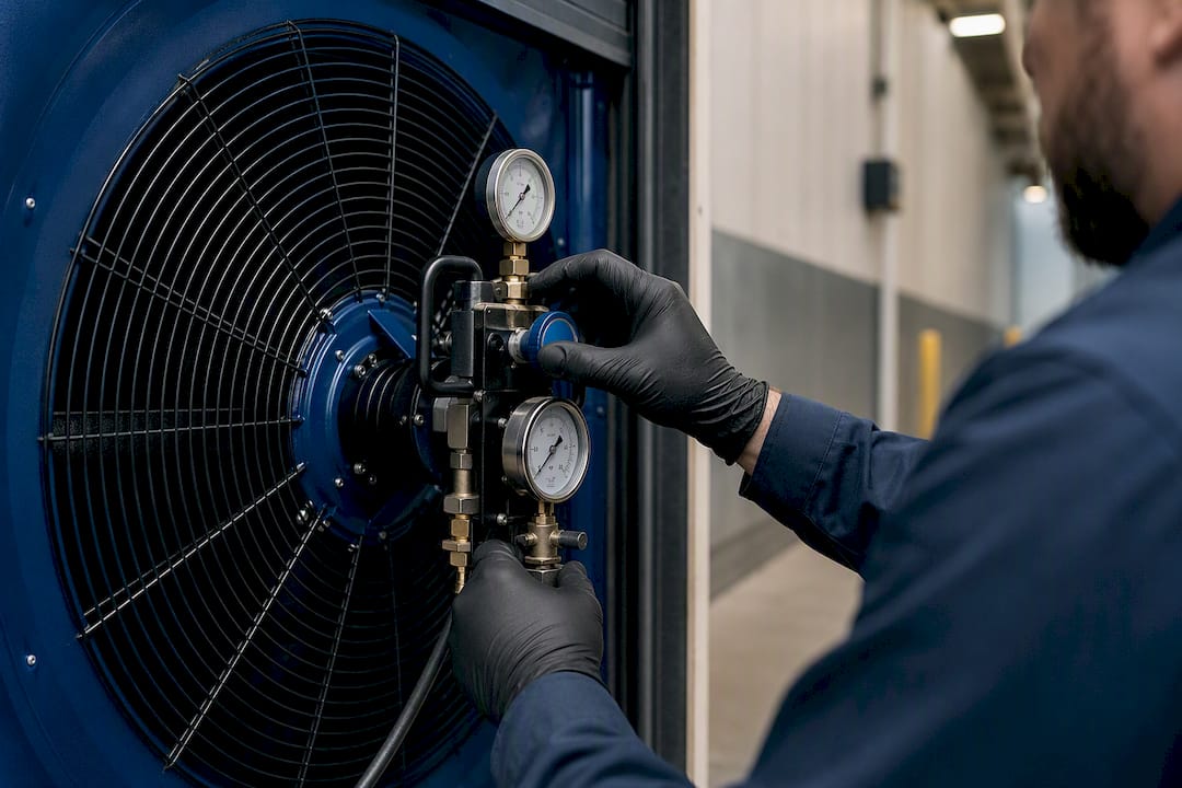 hands adjusting fan pressurisation device