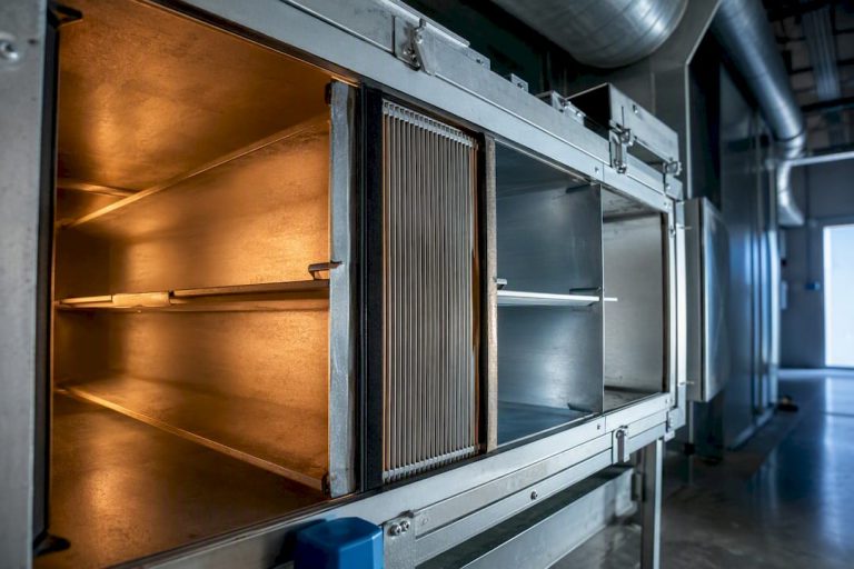 Heat exchanger core inside ventilation unit