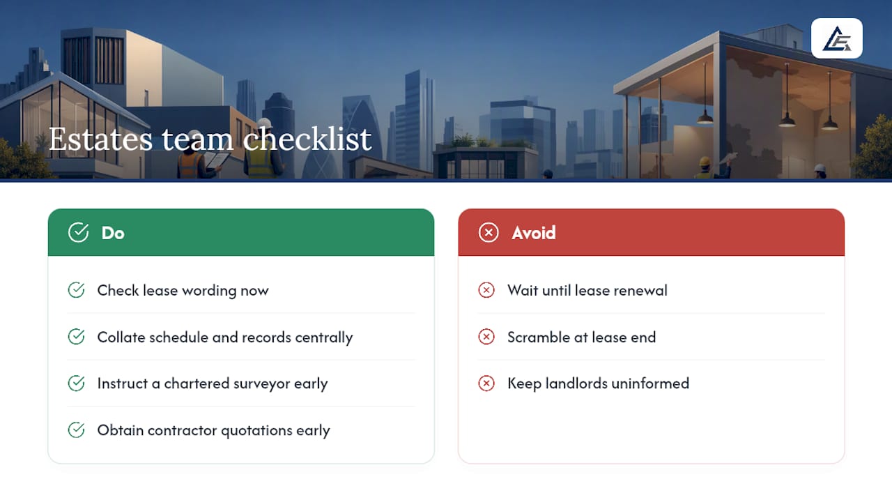 A pragmatic checklist for estates teams — overview diagram