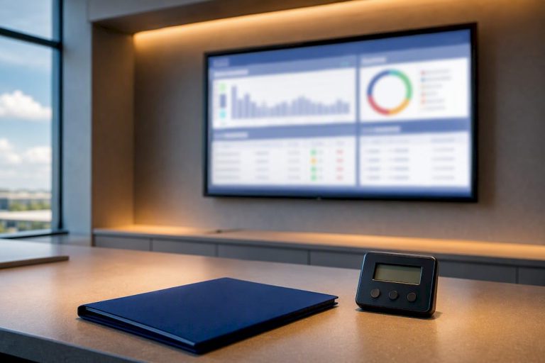 Maintenance dashboard in facilities control room