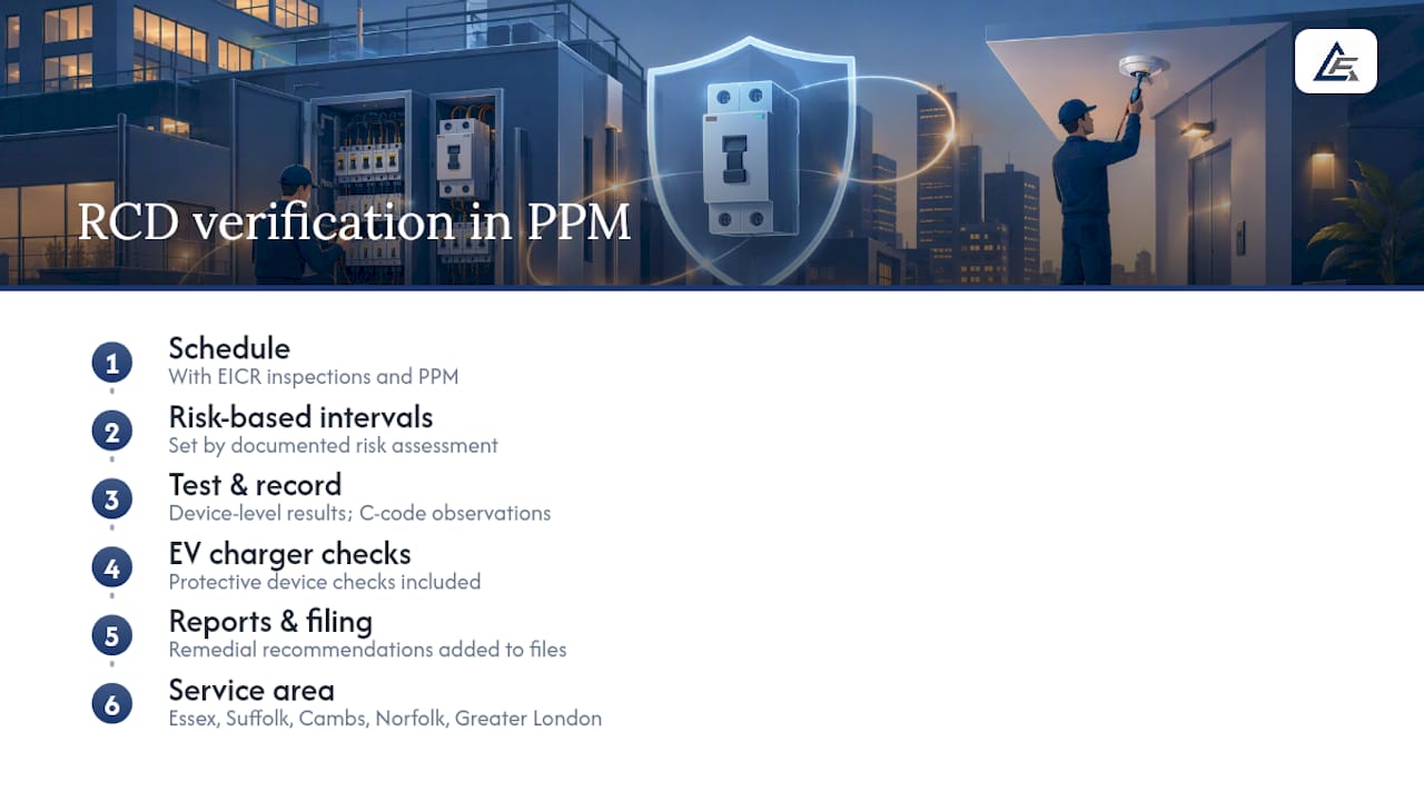 How Delta First builds RCD verification into planned maintenance — overview diagram