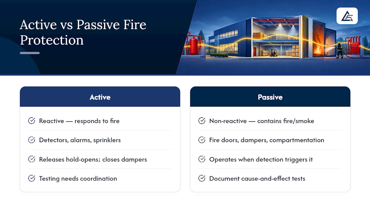 Active and passive fire protection comparison