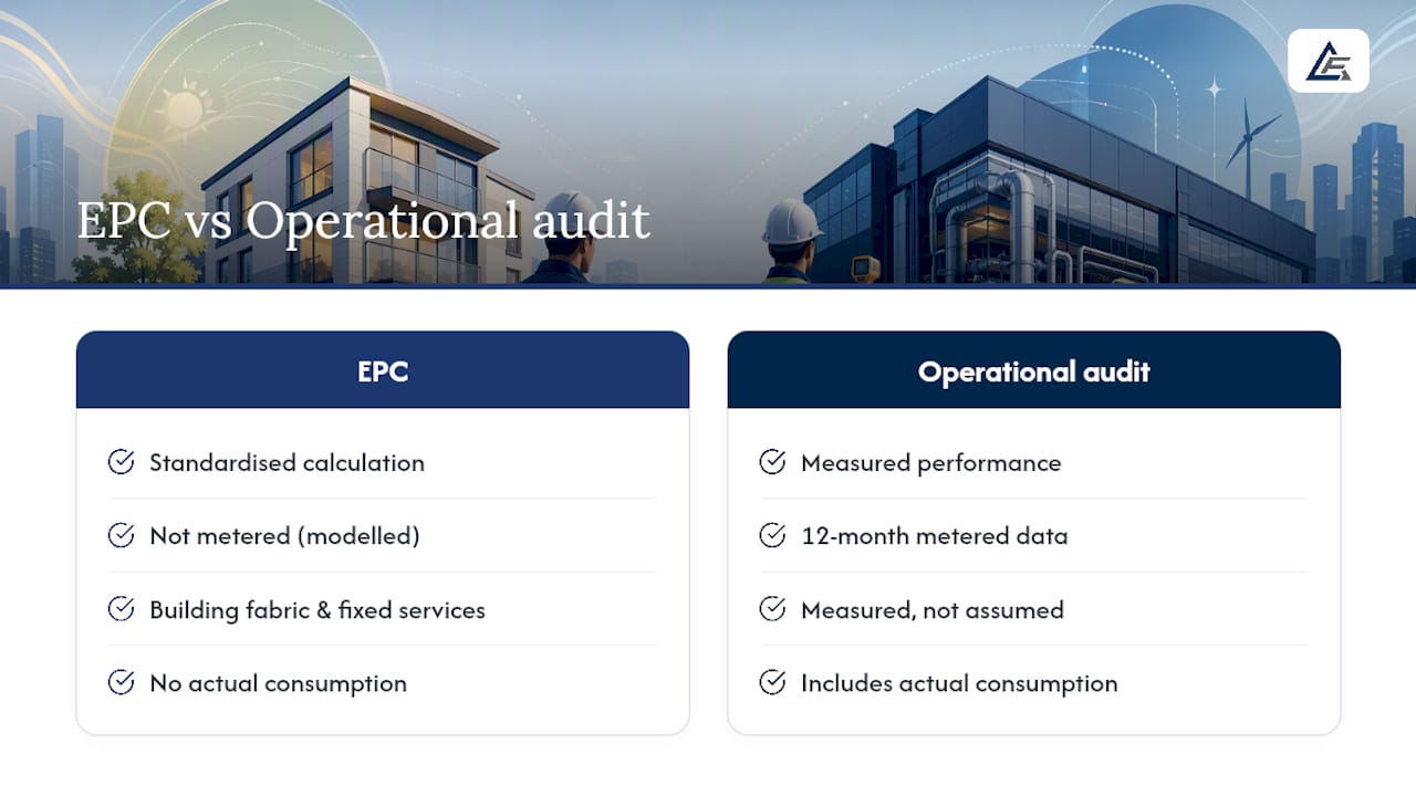 EPC and operational energy audit comparison