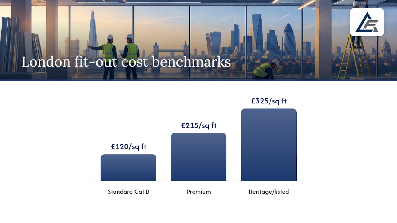 Cost benchmarks by specification level and city tier — overview diagram