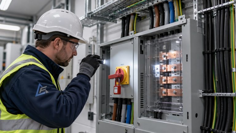 Three-phase intake and switchgear in a commercial building