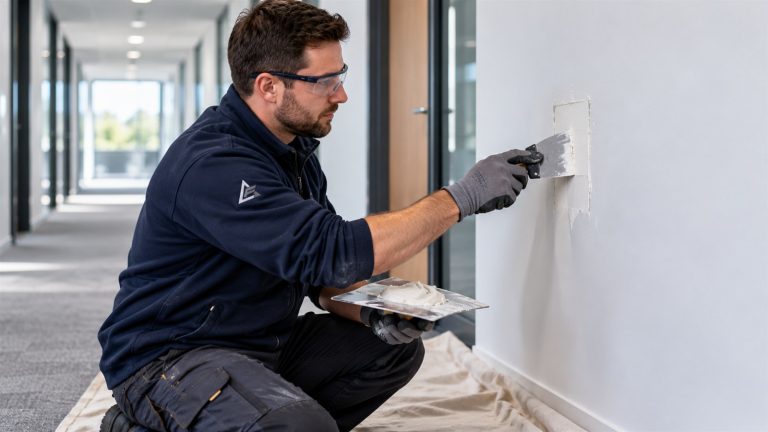 Building fabric repair in a commercial corridor