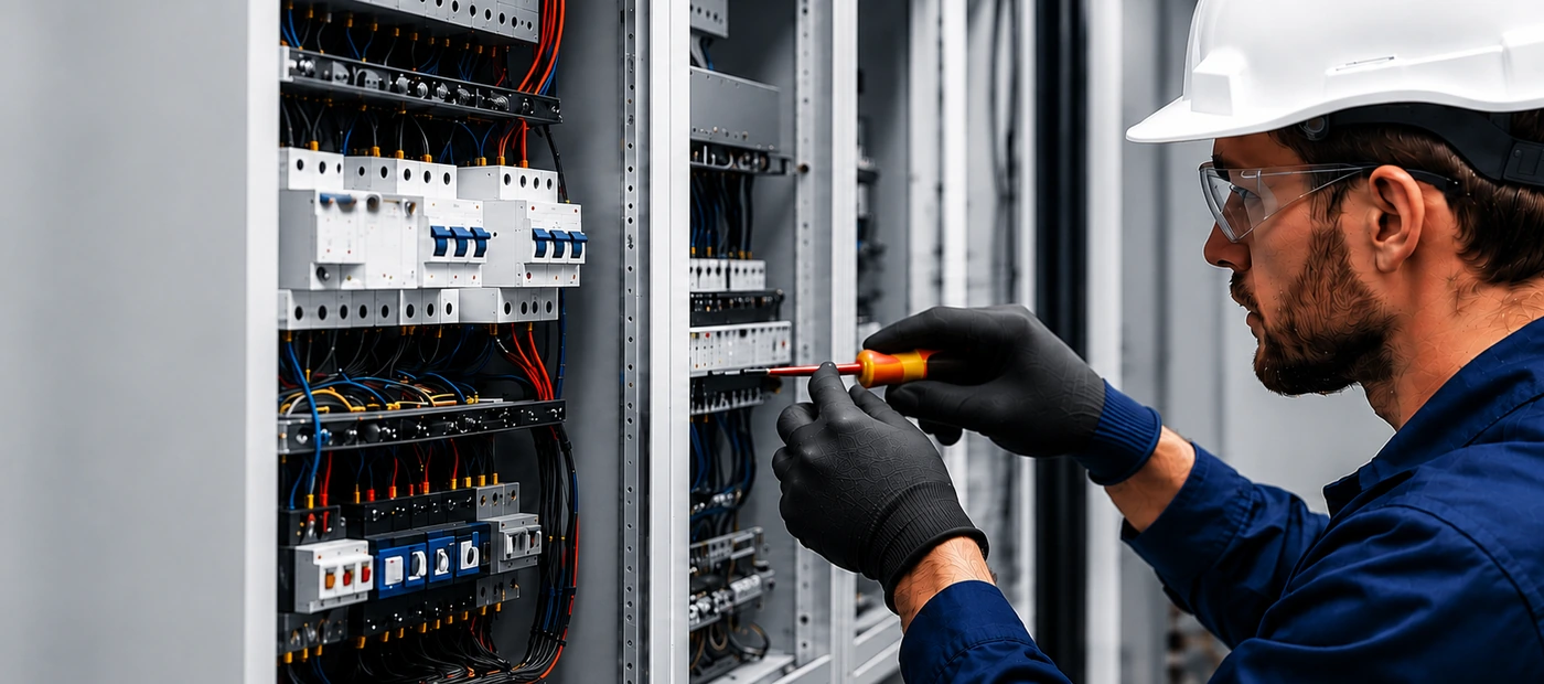 Delta First electrician carrying out EICR testing