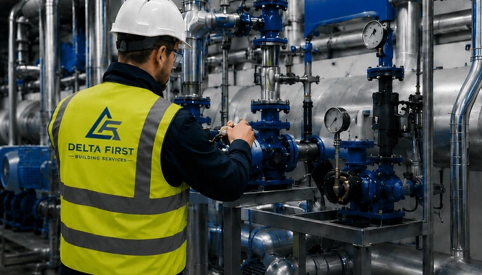 Delta First engineer carrying out domestic building services work