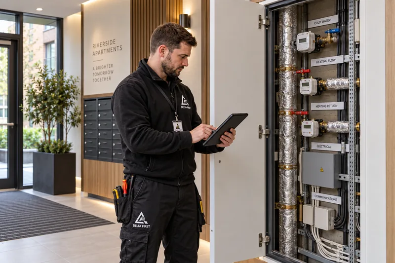 Delta First engineer working on a residential development, Essex