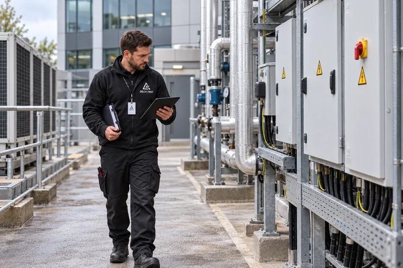 Delta First engineer carrying out a site inspection