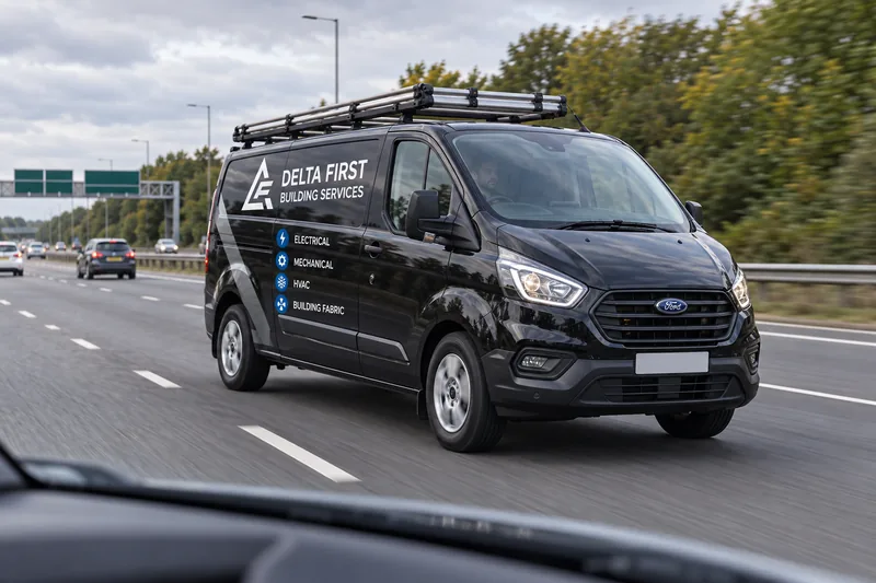 Delta First van responding rapidly on an Essex road
