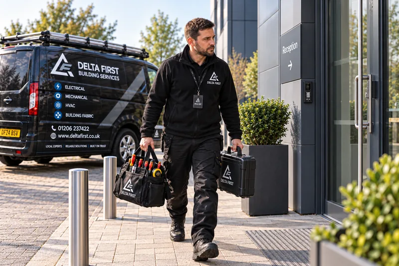 Delta First engineer arriving on site for an emergency callout
