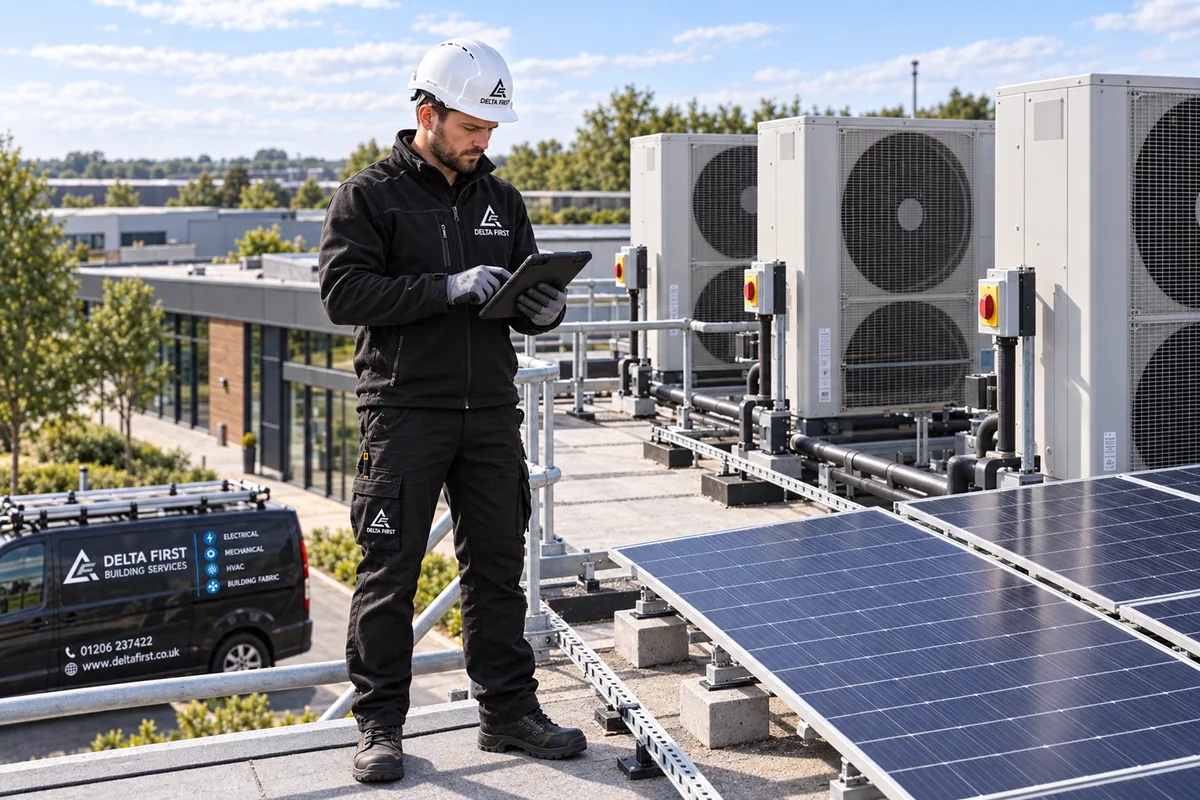Delta First engineer working on an energy-efficient building system, Essex